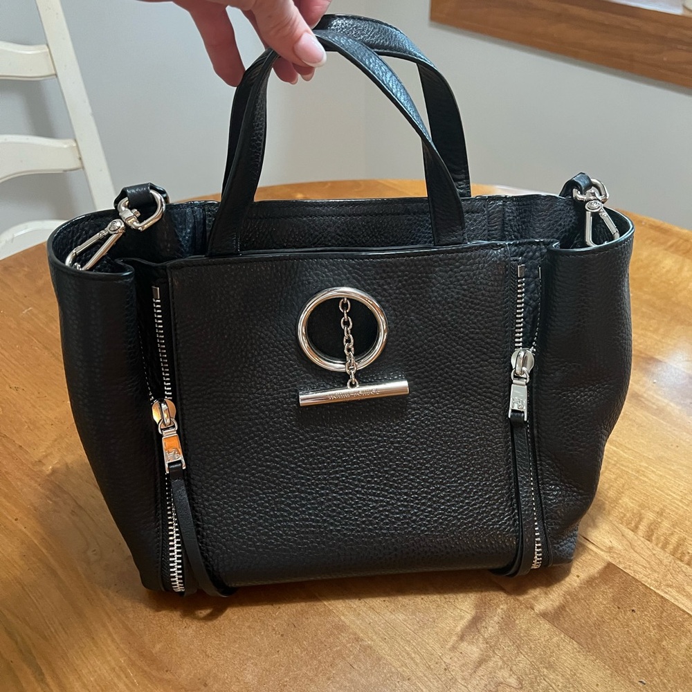 Elegant Black Leather Tote Bag